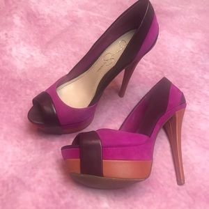 Jessica Simpson Weema size 6 color block pink heel